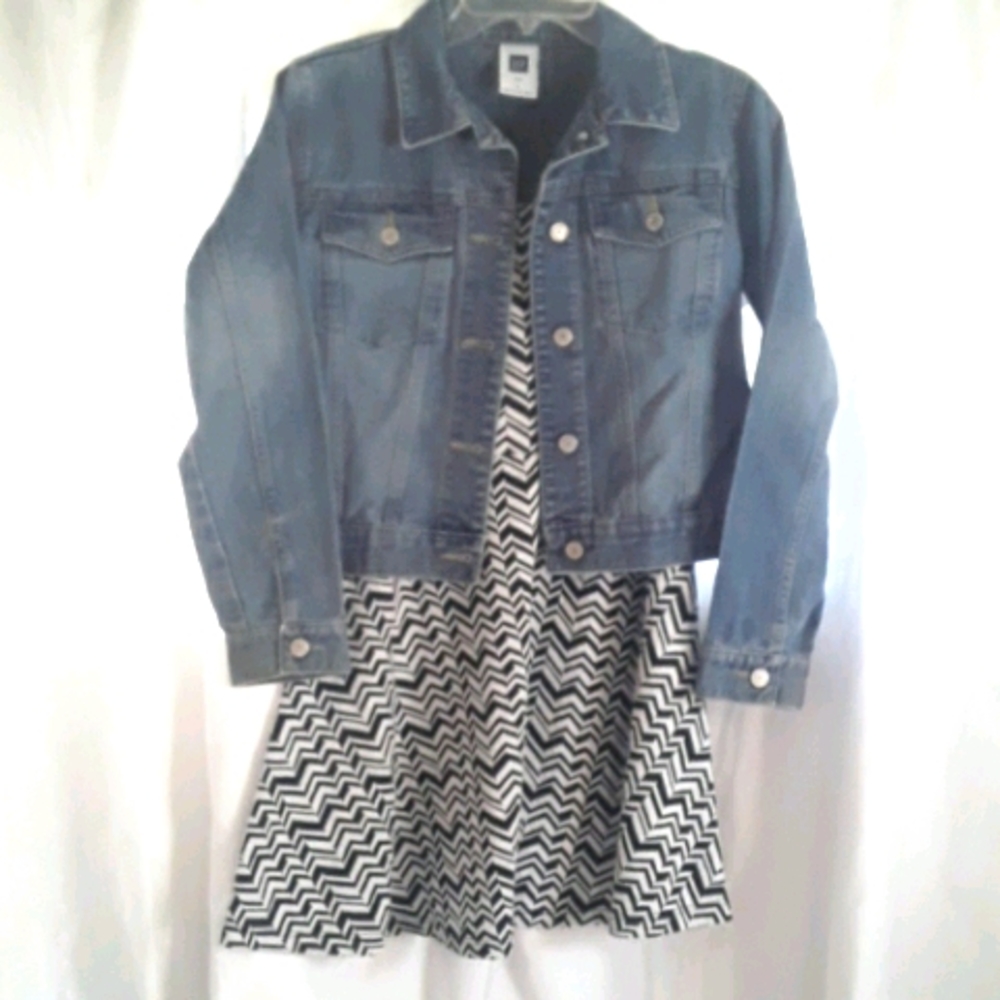 Denim Jacket & Chevron Dress
